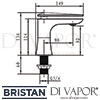 Bristan Ebony Bath Taps Dimensions